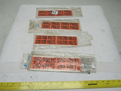 Misc. 4-1/2" x 1" 240 Volts 120/208 Volts Single 3 Phase Markers Lot Of 23
