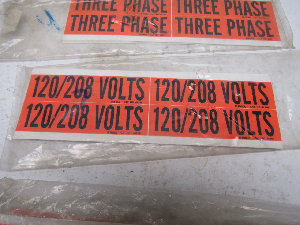 Misc. 4-1/2" x 1" 240 Volts 120/208 Volts Single 3 Phase Markers Lot Of 23
