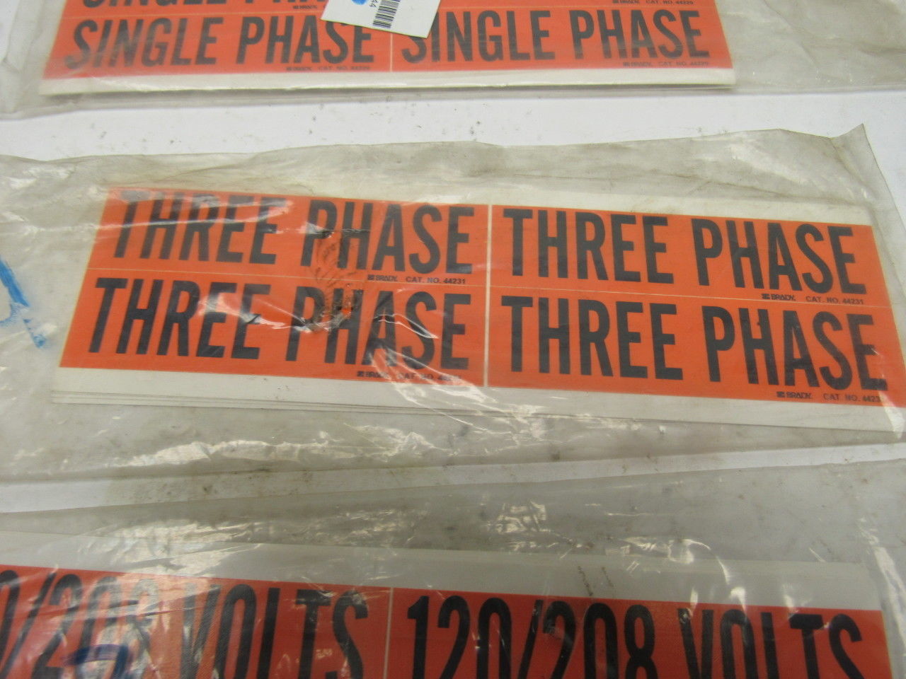 Misc. 4-1/2" x 1" 240 Volts 120/208 Volts Single 3 Phase Markers Lot Of 23