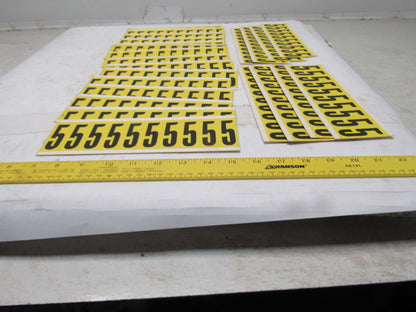 Brady 3440-5 2" x 1" Black On Yellow Number 5 Marker Sticker Lot Of 23 Cards