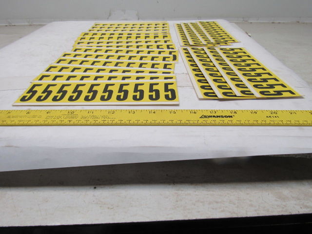 Brady 3440-5 2" x 1" Black On Yellow Number 5 Marker Sticker Lot Of 23 Cards