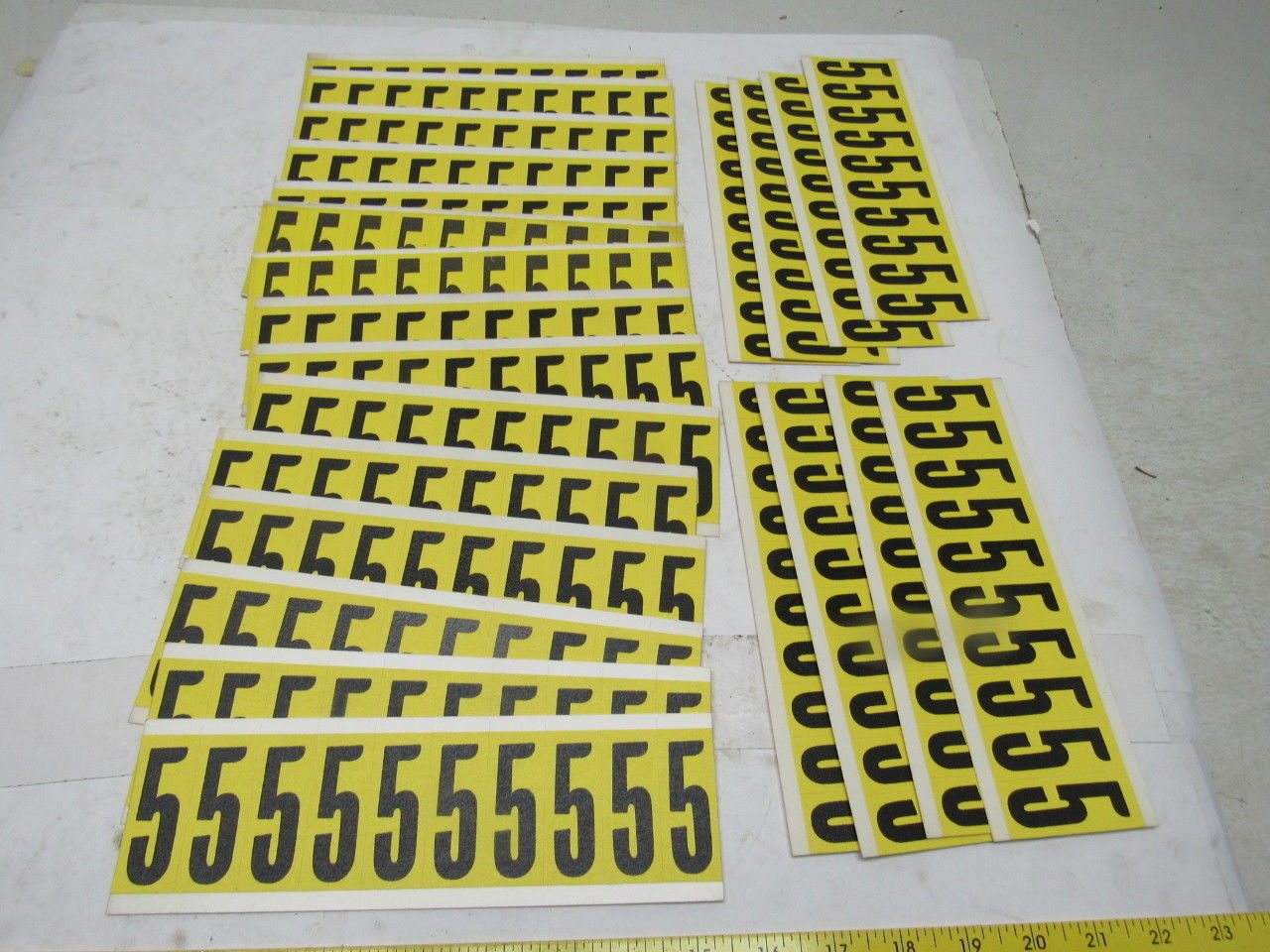 Brady 3440-5 2" x 1" Black On Yellow Number 5 Marker Sticker Lot Of 23 Cards