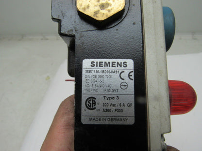 Siemens 3SE7160-1BD00-0AS1 300VAC 6A 1NO+1NC Lever Action Cable E-Stop