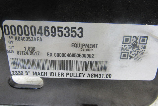 Dematic K040353AFA 3" Idler Pulley Model 2330 Conveyor 23" Face 31" OAL