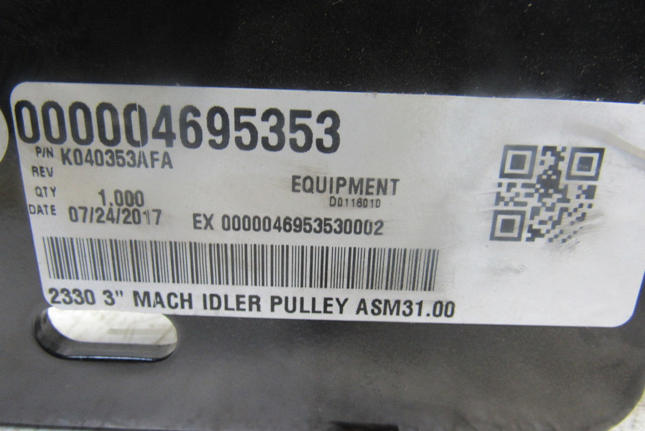 Dematic K040353AFA 3" Idler Pulley Model 2330 Conveyor 23" Face 31" OAL