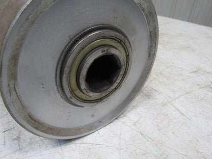 27-1/4"x 6" Steel Flat Face Conveyor Roller 1-3/16" Hex Bearings