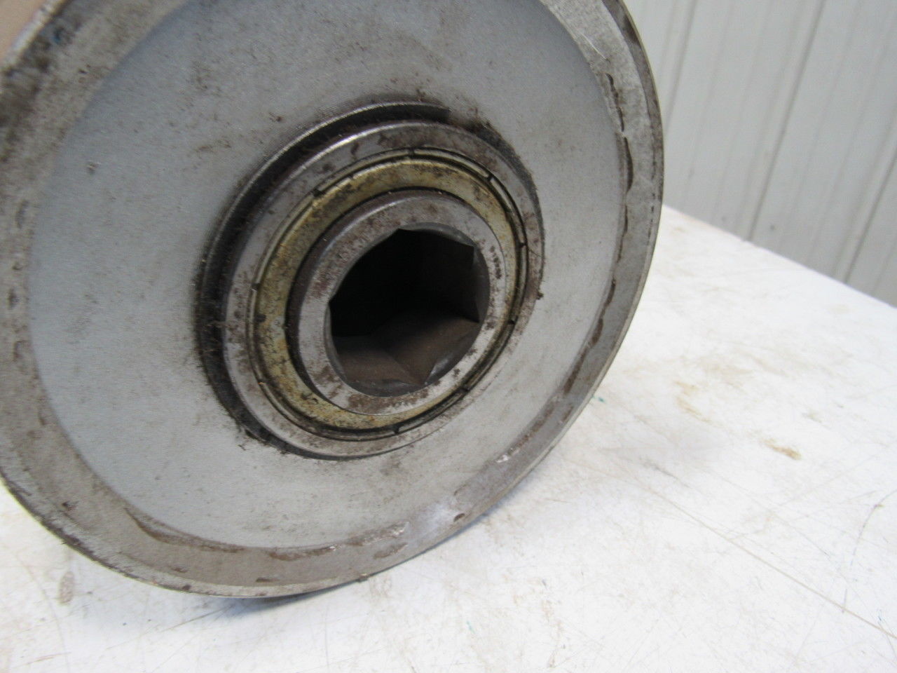 27-1/4"x 6" Steel Flat Face Conveyor Roller 1-3/16" Hex Bearings