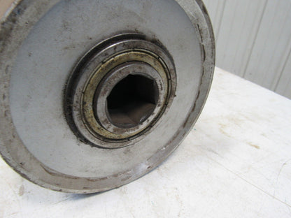 27-1/4"x 6" Steel Flat Face Conveyor Roller 1-3/16" Hex Bearings