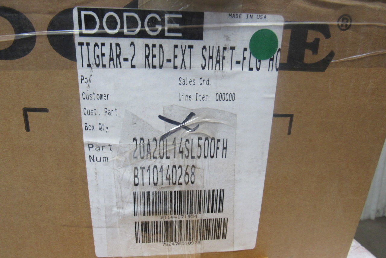 Dodge 20A20L14SL500FH 20:1 Ratio 1750RPM 1.34Hp Ext Shaft LH Output Gearbox