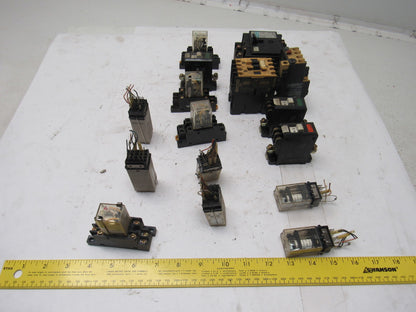 Fuji Omron G2A-432A H3Y Timing Relay And Relay Misc., Lot Of 16 Pieces See Info