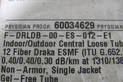 Prymian F-DRLDB-00-ES-012-E1 CampusLink LT Dry Loose Tube Fiber Optic Cable 700'