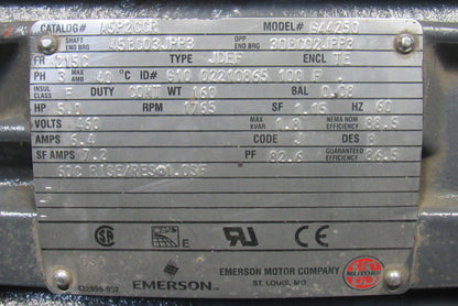 Emerson 644250 5HP 1765RPM 460V 3Ph 60Hz 215C Automotive Duty AC Motor
