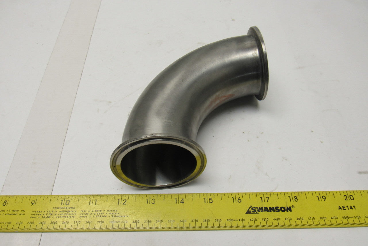 2-1/2" Stainless Steel O-Ring Flange Sanitary Elbow 90°