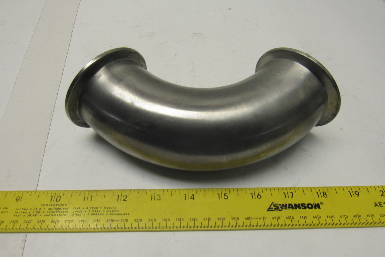 2-1/2" Stainless Steel O-Ring Flange Sanitary Elbow 90°