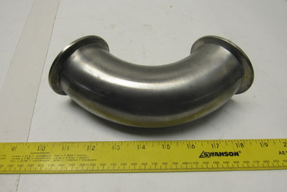 2-1/2" Stainless Steel O-Ring Flange Sanitary Elbow 90°