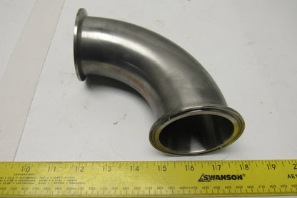 2-1/2" Stainless Steel O-Ring Flange Sanitary Elbow 90°