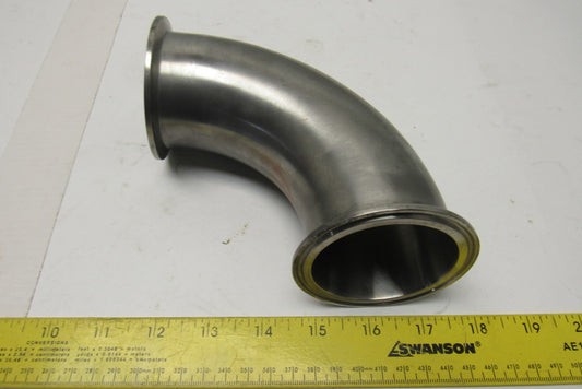 2-1/2" Stainless Steel O-Ring Flange Sanitary Elbow 90°