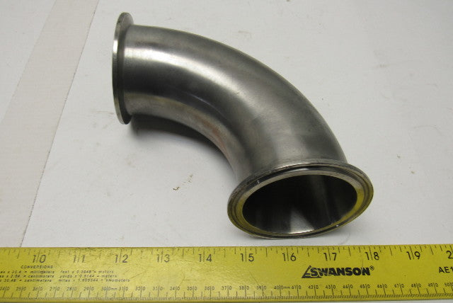 2-1/2" Stainless Steel O-Ring Flange Sanitary Elbow 90°