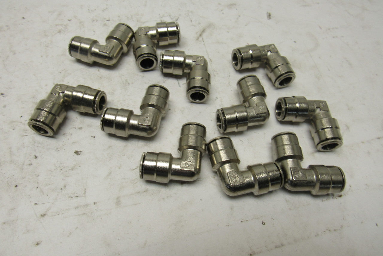 Camozzi 6550 06-22 3/8" Nickel Plated Brass Push To Connect Elbow Lot Of 11