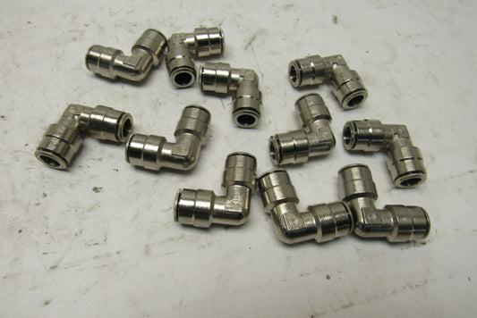 Camozzi 6550 06-22 3/8" Nickel Plated Brass Push To Connect Elbow Lot Of 11