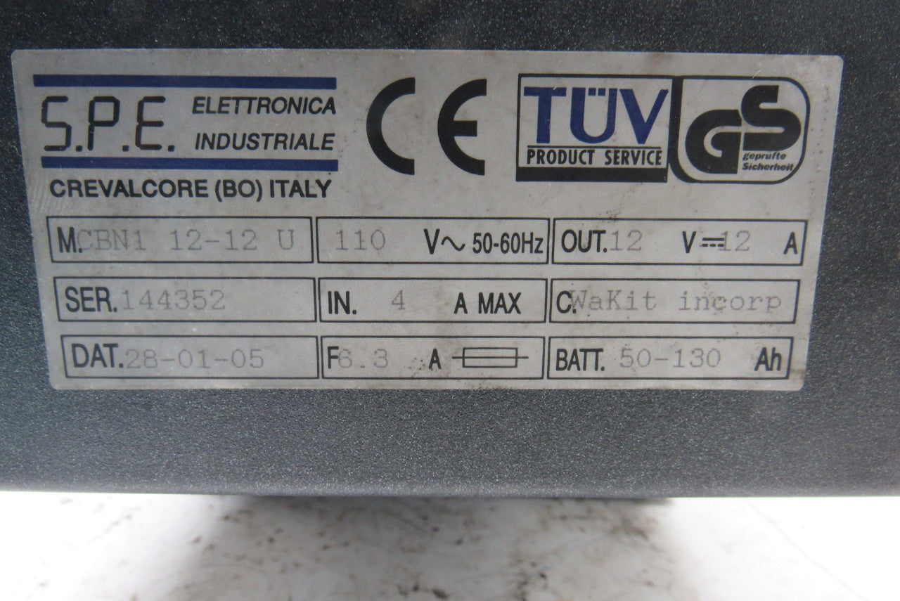 SPE Elettronica CBN1 12-12U 110V 12V 12A 50-130 AH On-Board Battery Charger Pack