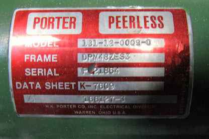 Porter Peerless 181-12-0009-0 Direct Current DC Servo Motor Blower Encoder