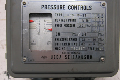 UEDA Seisakusho P5S-10-3T 0.5-10 Pressure Range Pressure Switch