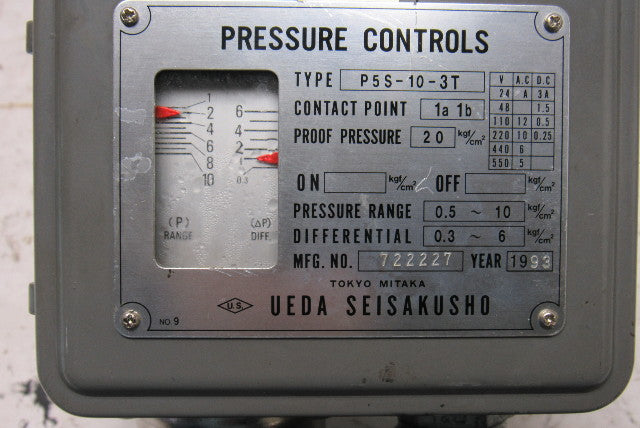 UEDA Seisakusho P5S-10-3T 0.5-10 Pressure Range Pressure Switch
