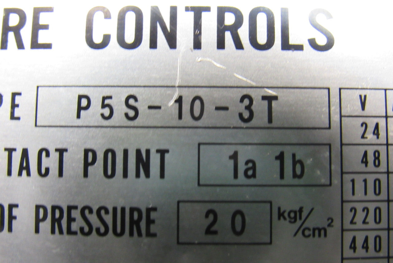 UEDA Seisakusho P5S-10-3T 0.5-10 Pressure Range Pressure Switch