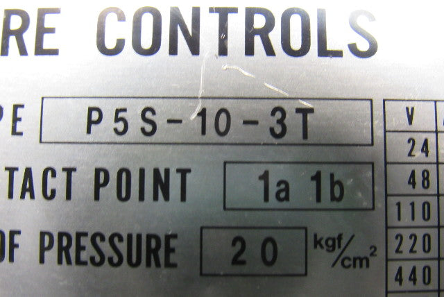 UEDA Seisakusho P5S-10-3T 0.5-10 Pressure Range Pressure Switch