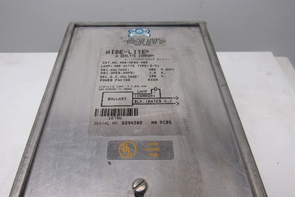Wide-Lite 400-MPBS-480 400W S-51 Lamp 480V Primary 188V Sec. Ballast