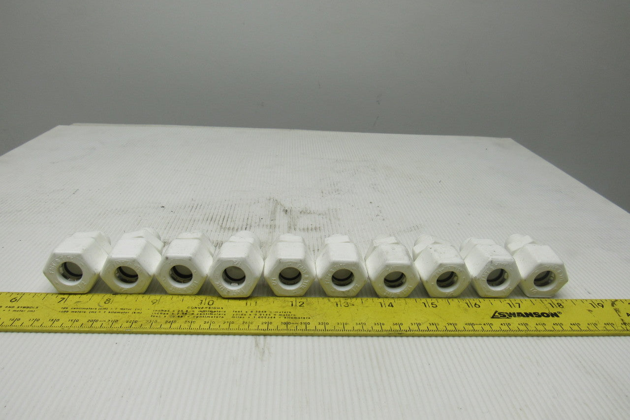 Parflex W8MC6 1/2" Nylon Compression Tube To 3/8" Pipe Fittings Lot Of 10
