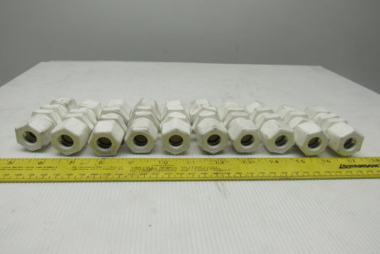 Parflex W8BU8 1/2" Compression Nylon Tube Splice Fittings Lot Of 10