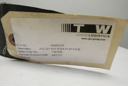 TGW E0002215 6" Flat Face 2-7/8" Wide Pulley Composite