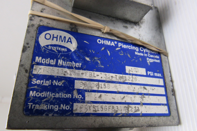 OHMA PR813-156-FBL-.34-TR-12Z3 156:1 Rotating Rod Piercing Cylinder 3" Stroke