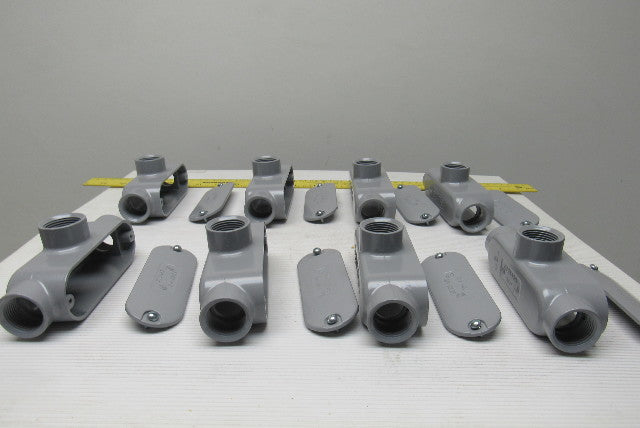 Neer TC-75 3/4" Conduit Body 3 Way With Non Gasketed Covers Lot Of 8