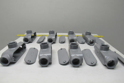 Neer TC-75 3/4" Conduit Body 3 Way With Non Gasketed Covers Lot Of 8
