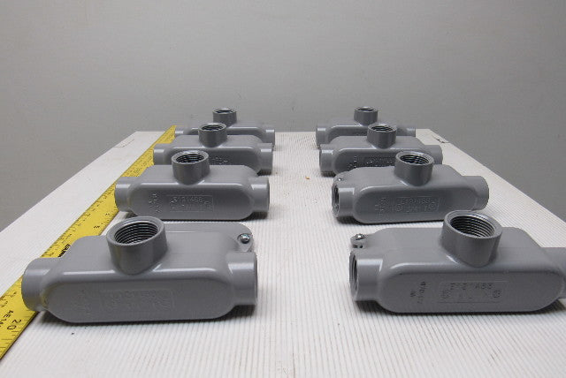 Neer TC-75 3/4" Conduit Body 3 Way With Non Gasketed Covers Lot Of 8