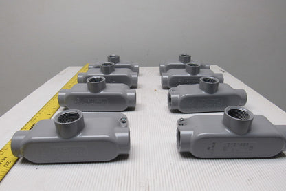 Neer TC-75 3/4" Conduit Body 3 Way With Non Gasketed Covers Lot Of 8