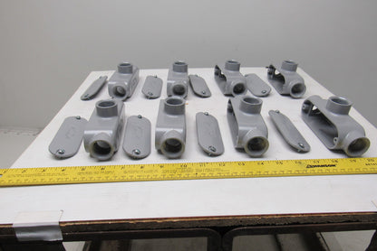 Neer TC-75 3/4" Conduit Body 3 Way With Non Gasketed Covers Lot Of 8