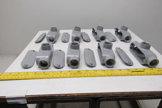 Neer TC-75 3/4" Conduit Body 3 Way With Non Gasketed Covers Lot Of 8