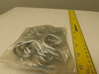 Fastenal #14 2" Zinc Steel Open Ended S Hook .187" Wire Lot Of 25
