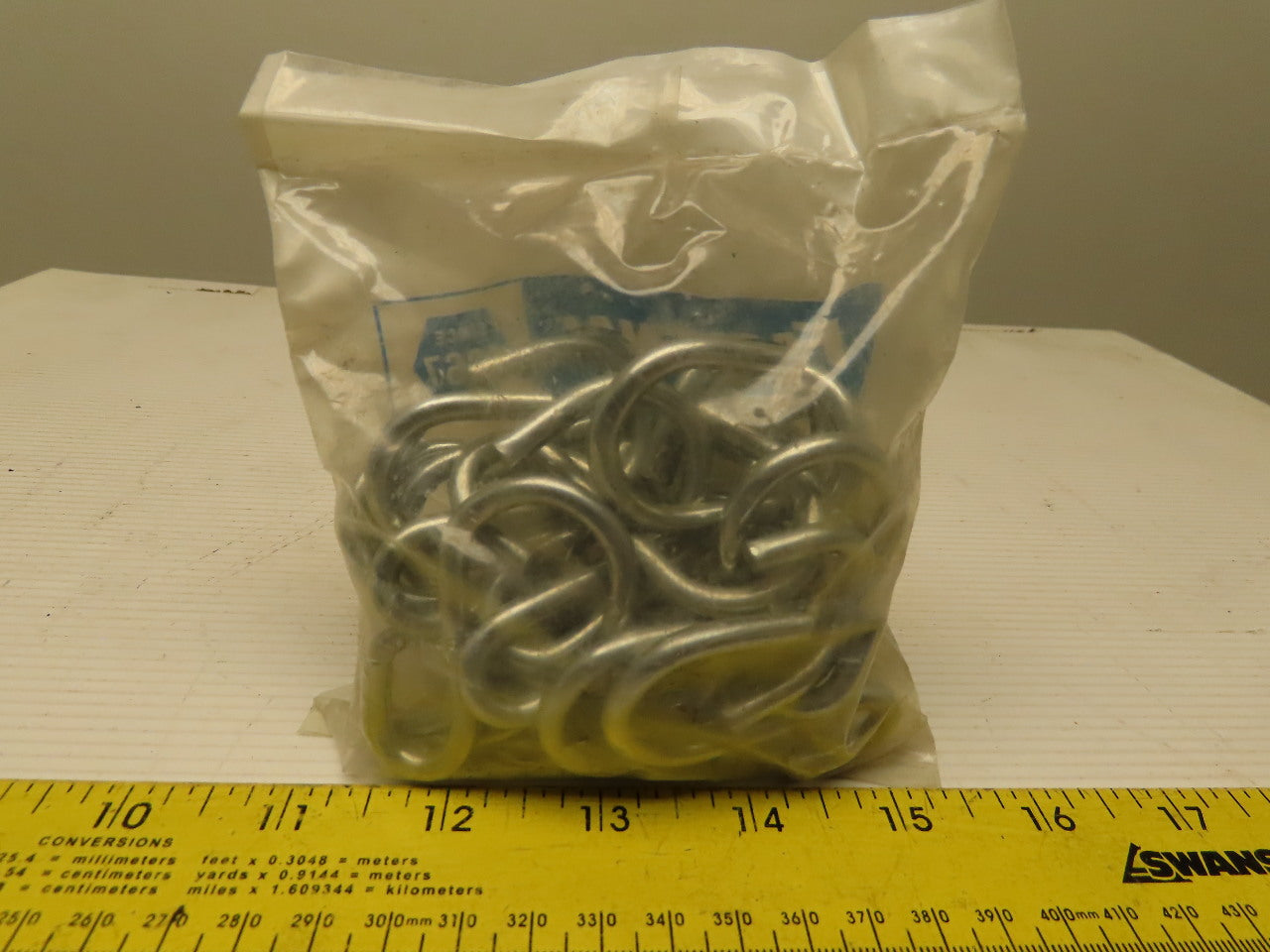 Fastenal #14 2" Zinc Steel Open Ended S Hook .187" Wire Lot Of 25