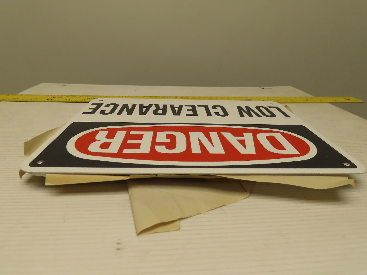 OSHA Safety DANGER LOW CLEARANCE Sign 10" x 7" Lot Of 15