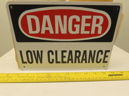 OSHA Safety DANGER LOW CLEARANCE Sign 10" x 7" Lot Of 15