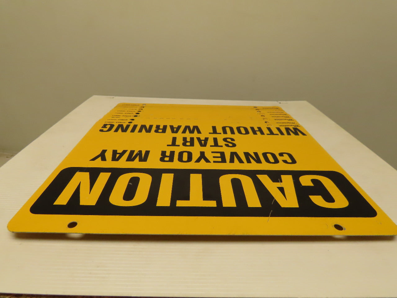 Rapistan Double Sided OSHA CONVEYOR MAY START WITHOUT WARNING Sign 14x10" Lot/8
