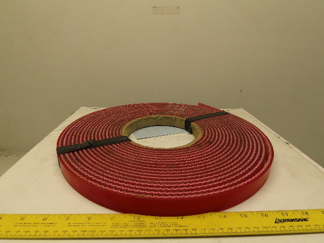 1" Interwoven Back 2 Ply Red Smooth Top Conveyor Belt Tape 0.275" T 41'