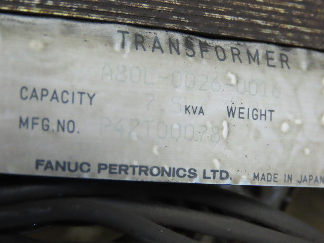 Fanuc A80L-0026-0016 7.5kVa Transformer From S-420i F