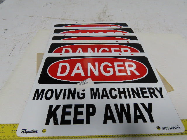 Rapistan 14" x 10" DANGER MOVING MACHINERY KEEP OUT Dbl Sided Lot Of 5