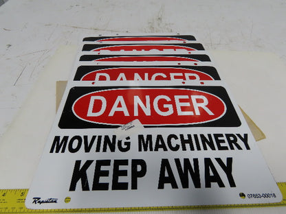 Rapistan 14" x 10" DANGER MOVING MACHINERY KEEP OUT Dbl Sided Lot Of 5
